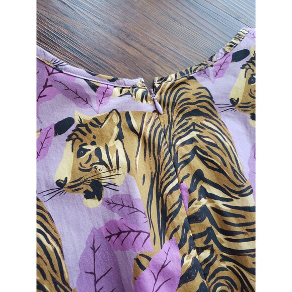NWOT Farm Rio Purple Tigers Feminine Bohemian Artsy Chic Fairy Sun Dress Size XL - Picture 8 of 8